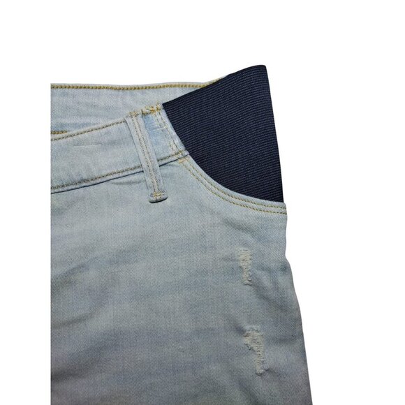 Isabel Women's Light Blue Denim Maternity Short with Elastic Waist, Size 16. - Picture 5 of 9